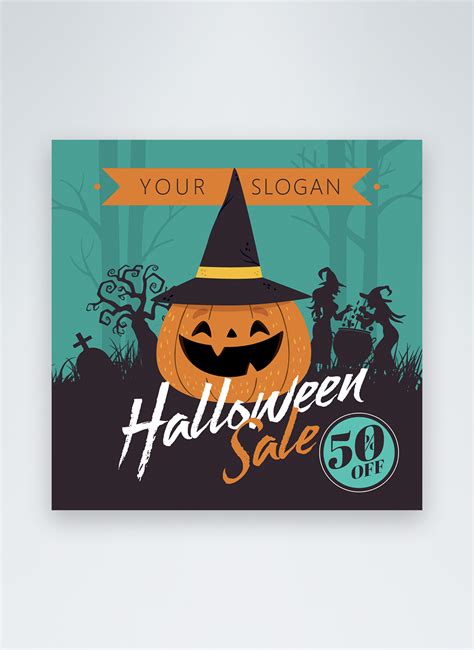 Green Dark Cartoon Style Halloween Promotion Instagram Post Template