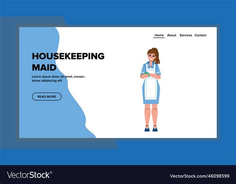 Housekeeping Maid Royalty Free Vector Image Vectorstock