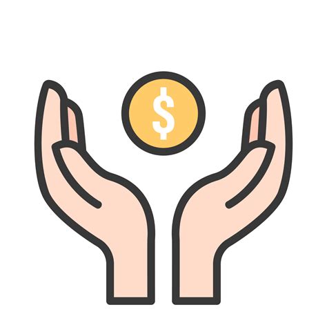 Donate And Charity Flat Color Icon Png Helping Handmoney 9337383 Png