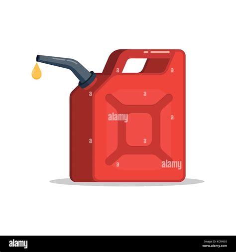 Gasoline Canister With A Drop Fuel Vector Illustration Isolated On