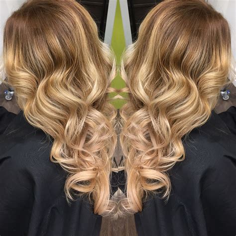 Beautiful Bronze And Caramel Ombr Sombre Balayage And Some Soft Bouncy Curls Done By Me In My