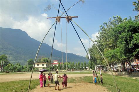 Tradition Swing During Dashain Festival The Himalayan Times Nepals