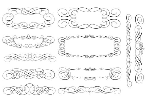 Swirly Scroll Frame And Border Vector Pack 23443 Vector Art At Vecteezy