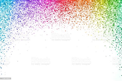 Rainbow Confetti On White Background Arch Shape Vector