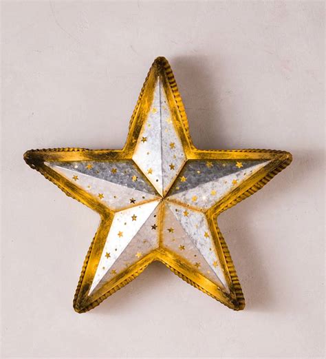Lighted Galvanized Metal Hanging Star Plow And Hearth