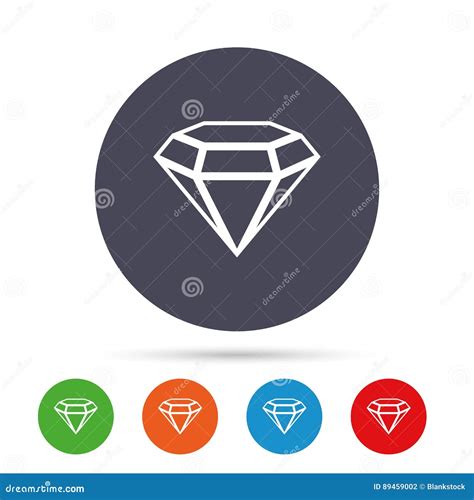 Diamond Sign Icon Jewelry Symbol Gem Stone Stock Vector