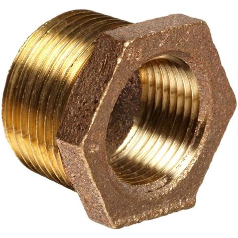 Everbilt Lead Free Brass Pipe Red Brass Bushing 1 In Mip X 34 In Fip 802079 The Home Depot