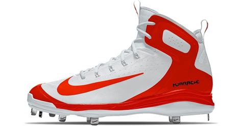 Nike Alpha Huarache Elite Mid Metal Id Mens Baseball Cleats In Red For