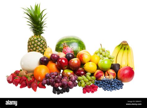 A Pile Of Fruit Isolated On A White Background Stock Photo Alamy