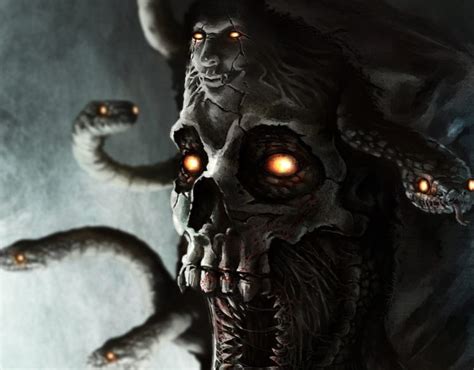 Horror Medusa Snake Mythology Fantasy Demon Skull Monster