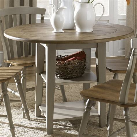 Liberty Furniture Al Fresco Driftwood Wood Round Extending Dining Table