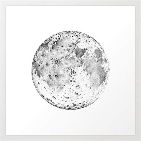 The Moon In Black And White Art Print