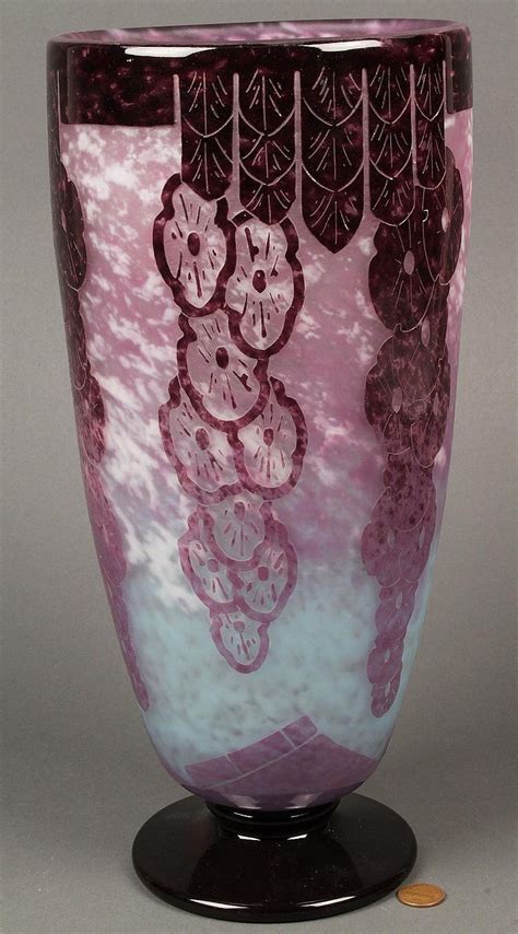 Art Deco Cameo Glass Vase Side Marked Charder