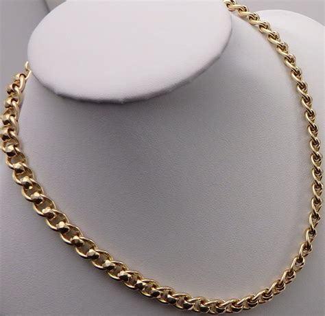 Heavy 9 Carat Solid Gold Chain 37 Grams 15 Inch Long Yellow Gold Neck