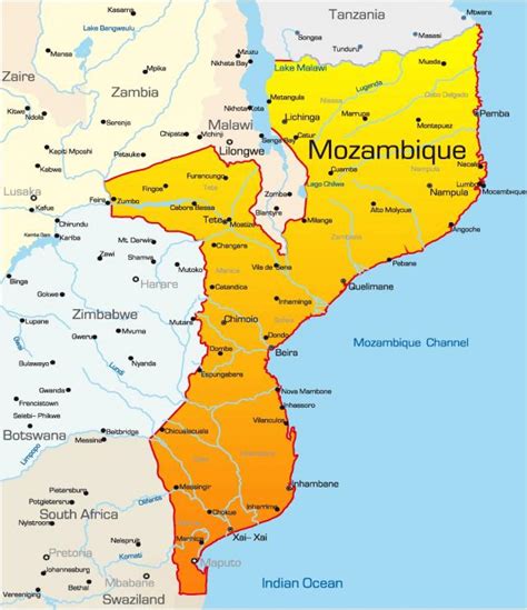 Mozambique Map The Map Of Mozambique Eastern Africa Africa