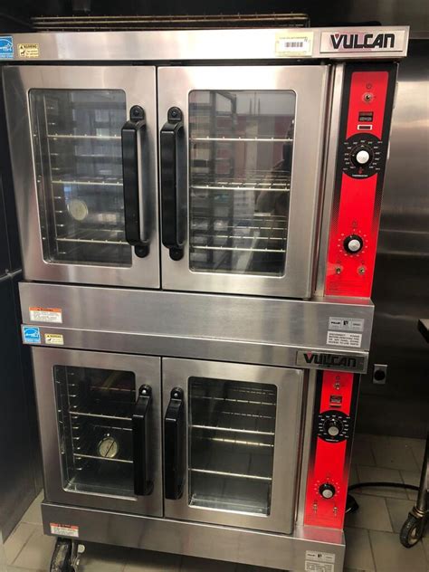 Used Vulcan Vc44gd Gas Double Stack Full Size Convection Oven And 10 Racks