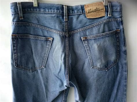 Levi Strauss Signature Mens Size W92cms Jeans Blue Denim Shortened Leg Work Wear Ebay
