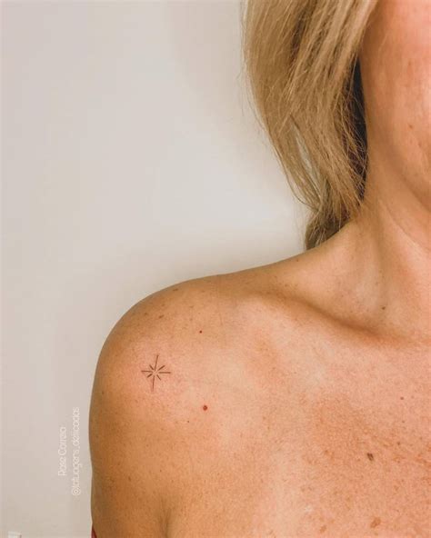 Minimalistic Style North Star Tattoo Located On The