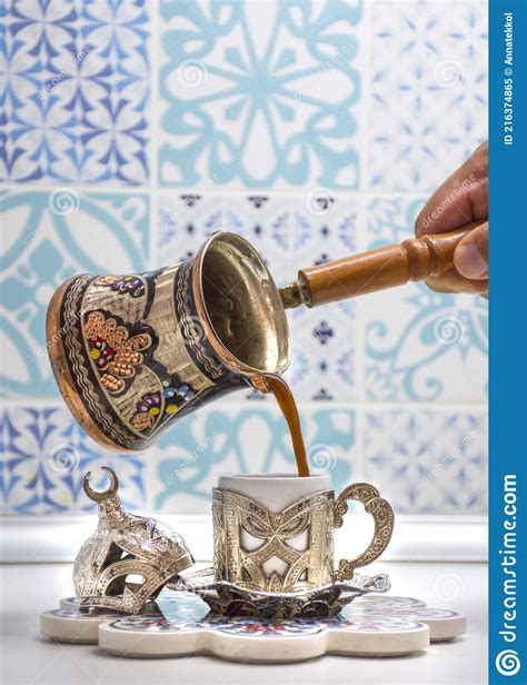 Traditional Turkish Coffee And Pot Stock Image Image Of Frappe