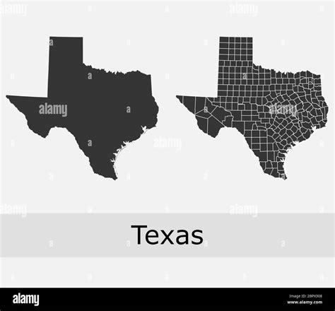 Texas Maps Vector Outline Counties Townships Regions Municipalities