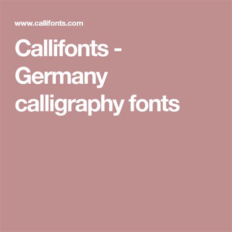 Callifonts Germany Calligraphy Fonts Calligraphy Fonts Germany
