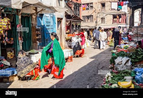 Street Market In Kathmandu Durbar Square Nepal Stock Photo Alamy