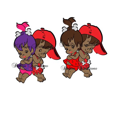 African American Pebbles And Bam Bam Png File Etsy