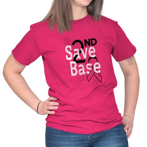 save 2nd base breast cancer awareness bca t shirt tee 6826 jznovelty