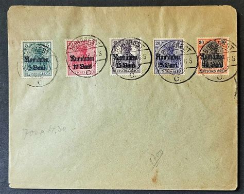 Ww1 German Occupied Romania Cover W 5 Overprint Stamps Ebay