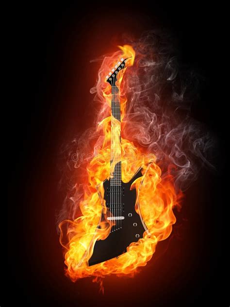 Guitarra Eléctrica Del Fuego Ilustraciones Stock Vectores Y Clipart