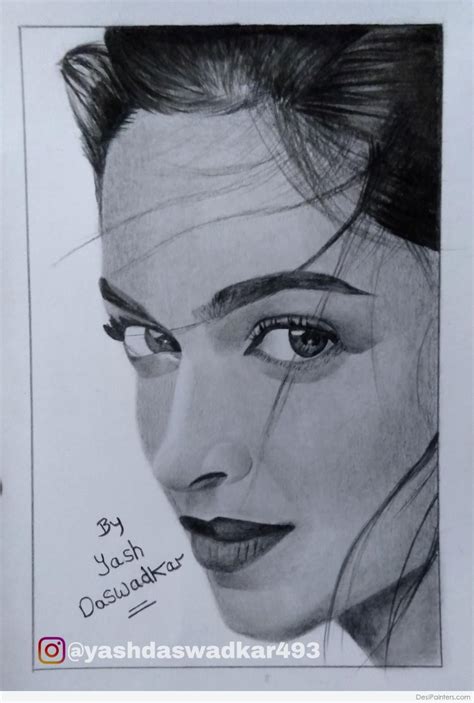 Beautiful Pencil Sketch Of Deepika Padukone Desi Painters