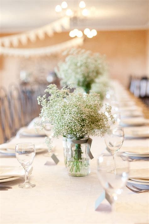 Minimalist Wedding Babys Breath Centerpiece Wedding