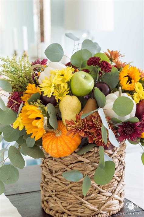 Fall Harvest Floral Arrangement Centerpiece Tutorial Easy Kelley