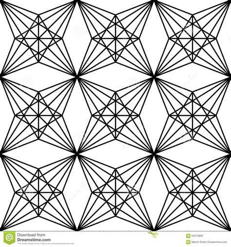 Vector Modern Seamless Sacred Geometry Pattern Polygon Black And