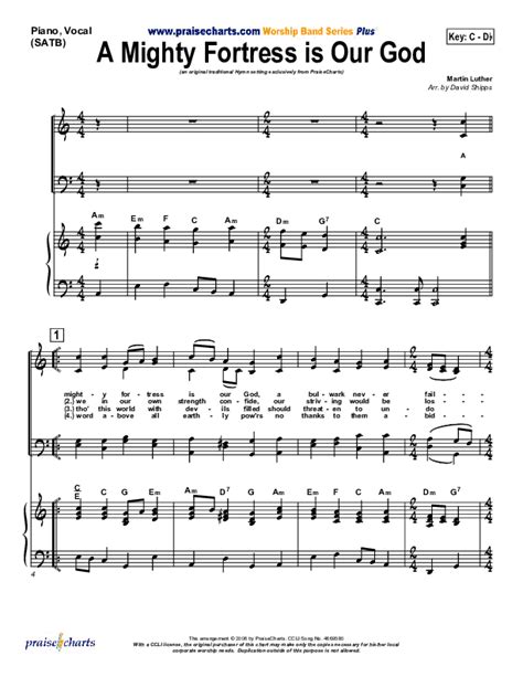 A Mighty Fortress Is Our God Sheet Music Pdf Praisecharts