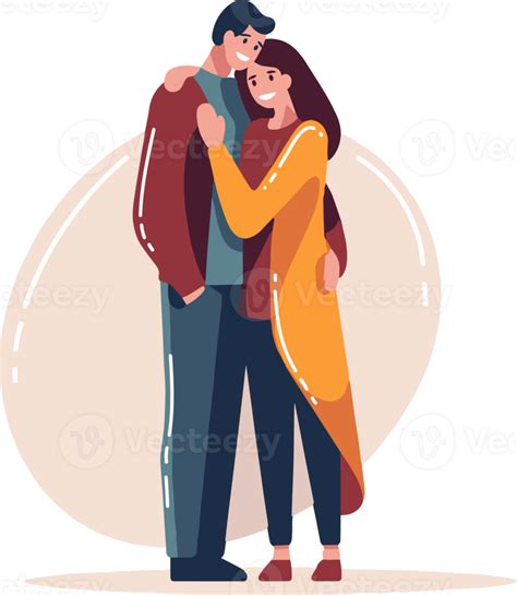 Hand Drawn Couple Hugging In Flat Style 24958968 Png