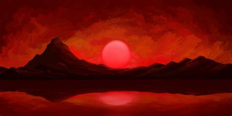 Crimson Sunset By Architeuthidae Redbubble