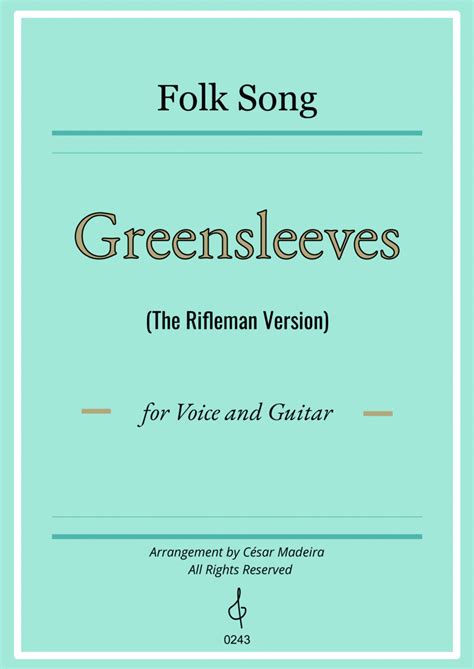 Greensleeves Voice And Guitar Full Score And Parts By Traditional