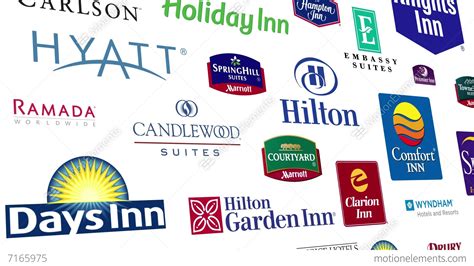Hotel Brands Logo Loop Stock Animation 7165975