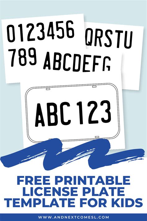 Free Printable License Plate Template For Kids And Next Comes L