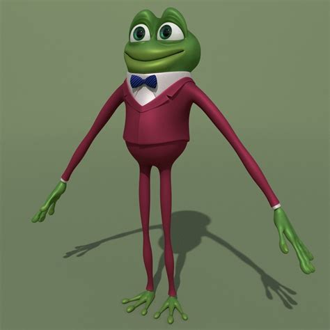 3d Cartoon Frog In Suit Cgtrader