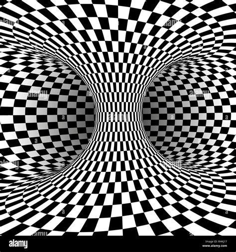 Black And White Square Optical Illusion Abstract Illusion Background