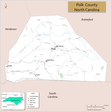 Map Of Polk County North Carolina Where Is Located Cities