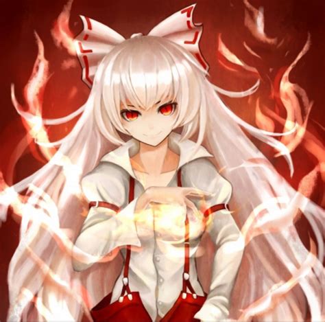 Vampire Anime Girl With Red Eyes And White Hair