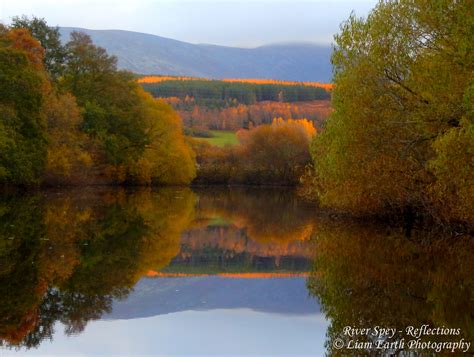 Wallpaper Trees River Spey Reflections Water Still Flowing