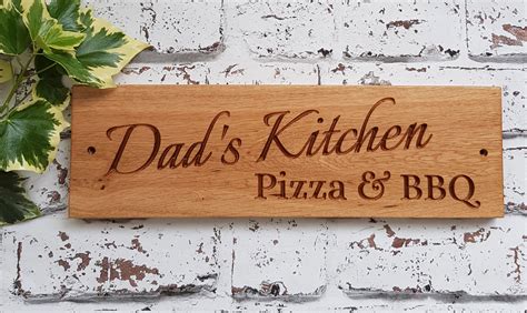 Personalised Oak House Sign Carved Custom Engraved Wooden Name Plaque