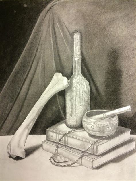 Still Life Charcoal Study Drawing By Taylor Thornton Fine Art America