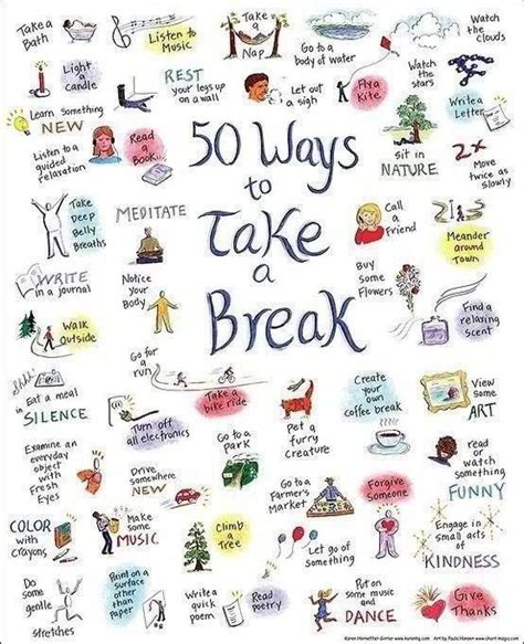 50 Ways To Take A Break Positivemed Coping Skills When Youre