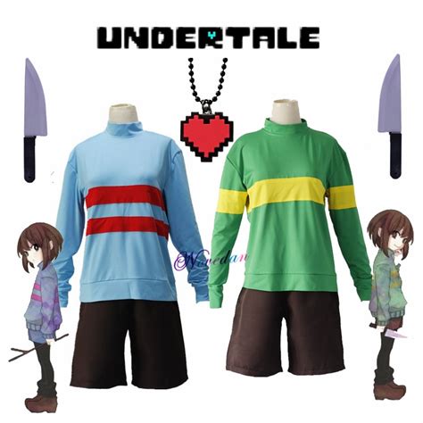 Frisk Chara Undertale Cosplay Costume Men Women Clothing Set High