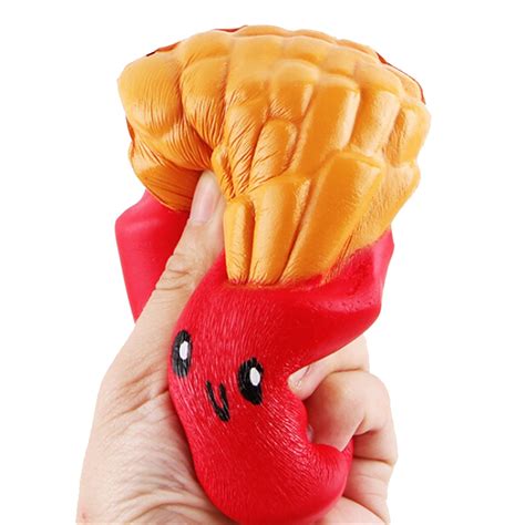 jumbo squishy toys french fries elastic pu stress relief antistress squishy squeeze toys scented